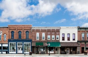 Historic Brick Buildings In A Small Town